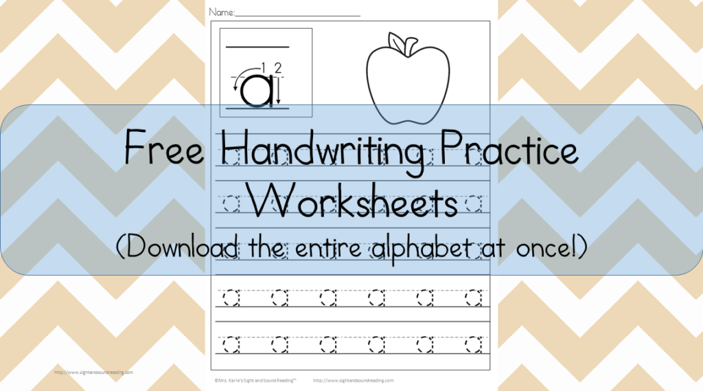 26 Free Handwriting Practice Worksheets - Easy download!, Mrs. Karle's  Sight and Sound Reading