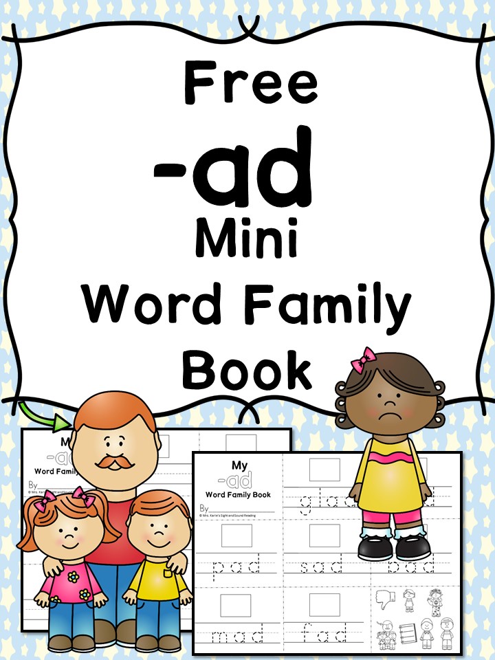 AD CVC Word Family Worksheets Word Family Cut paste Activity