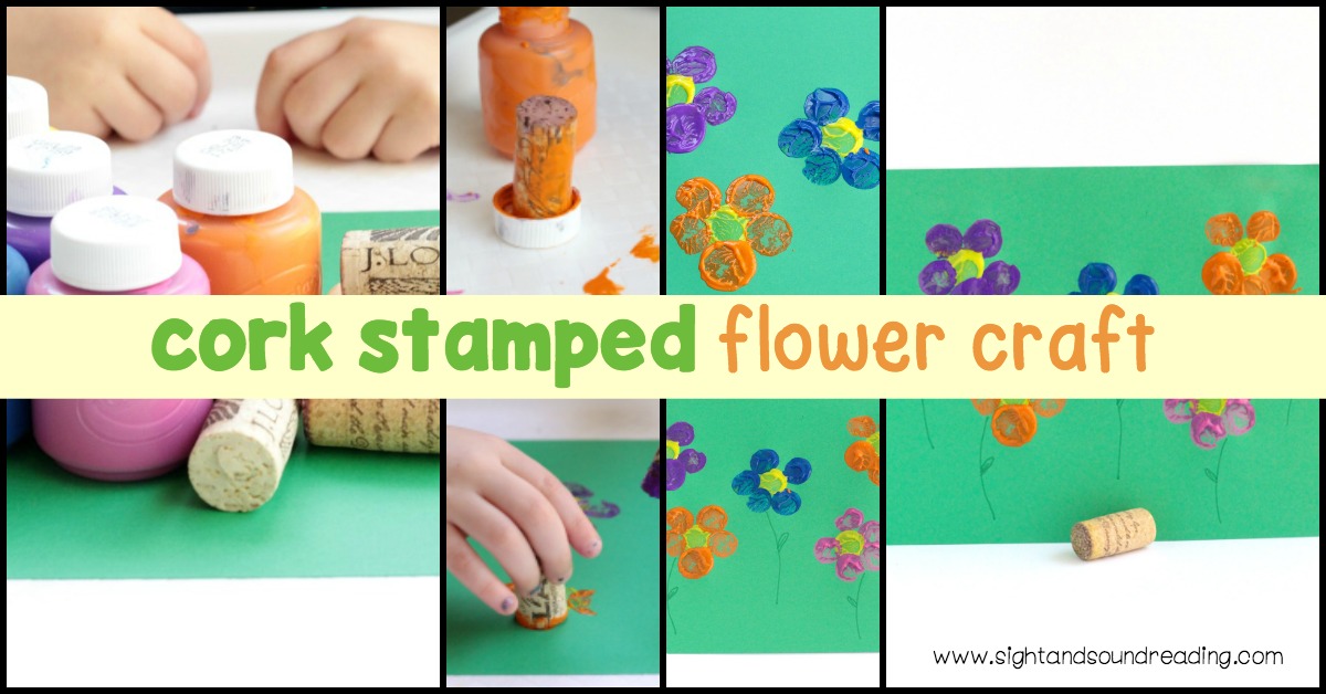 Easy Cork Stamped Flower Painting for Kids to Make - Projects with Kids