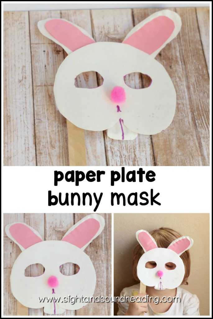 Bunny Craft for Preschool: Paper Plate Bunny Mask | Mrs. Karle's Sight ...