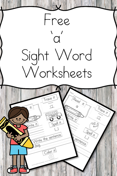 "A" Sight Word Worksheet | Mrs. Karles Sight and Sound Reading