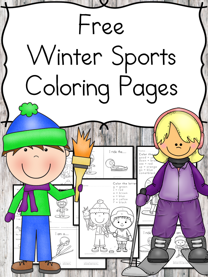 Classroom Freebies Free Winter Sports Coloring Pages