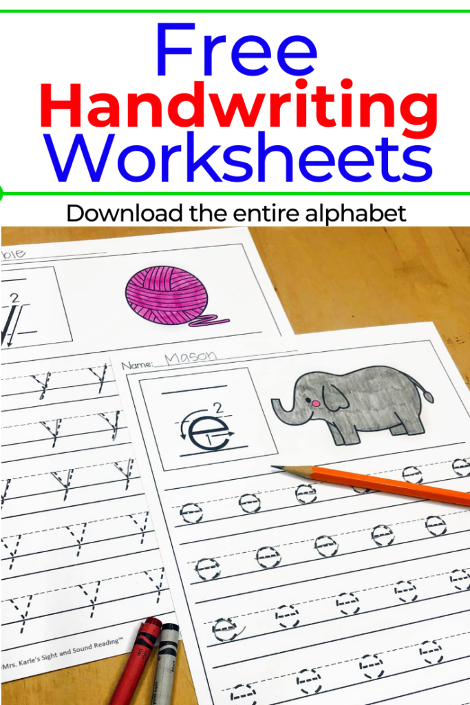 26 Free Handwriting Practice Worksheets - Easy download! | Mrs. Karle's ...